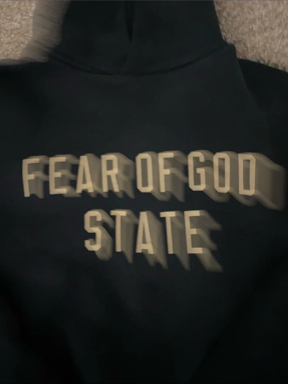 Fear of God Black Hoodie with Gold Lettering - Kids